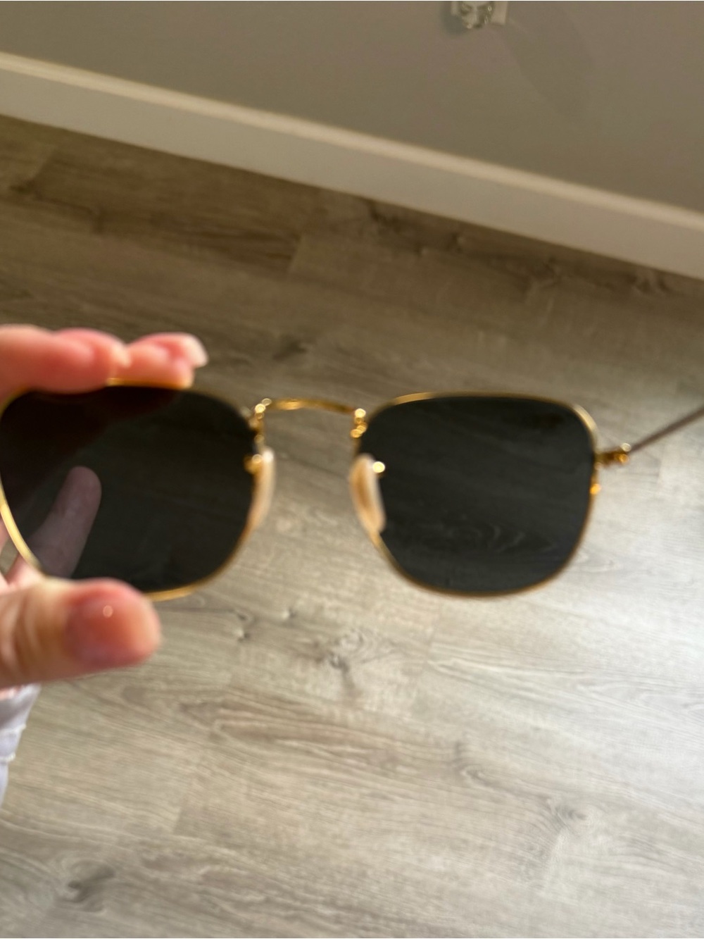 Ray-Ban Gold Frame Black Lens Sunglasses
